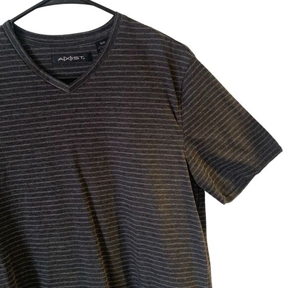 NEW Women’s Axist V Neck T Shirt Gray Pinstriped Sz Sm P - Picture 4 of 9